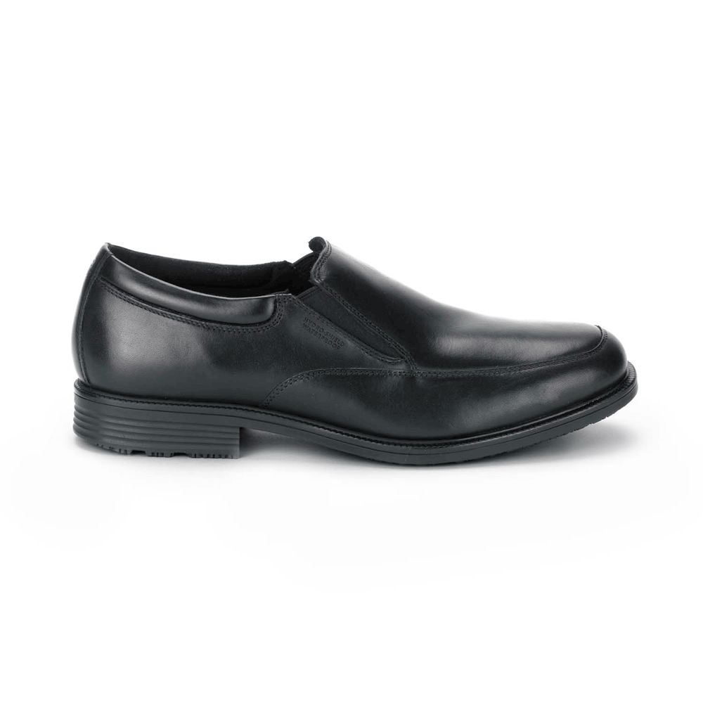 Rockport Men's Essential Details Waterproof Slip-Ons - Black - USA (6598BSEXA)